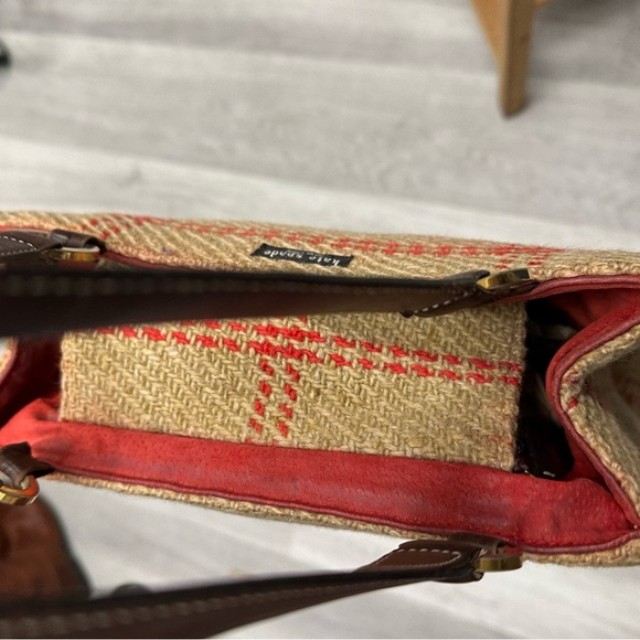 Kate Spade New York Made in Italy Plaid Wool & Leather Tote - Picture 3 of 12